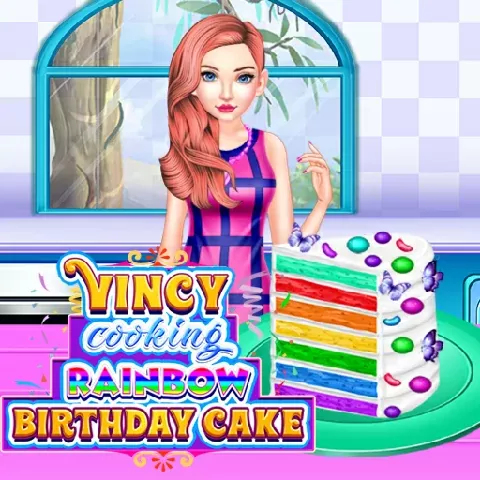 Vincy Cooking Rainbow Birthday Cake